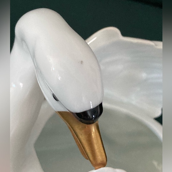 Swan Planter Porcelain Figurine W/ Roses Gerold Porzellan, Germany Rare Vintage - Picture 9 of 9